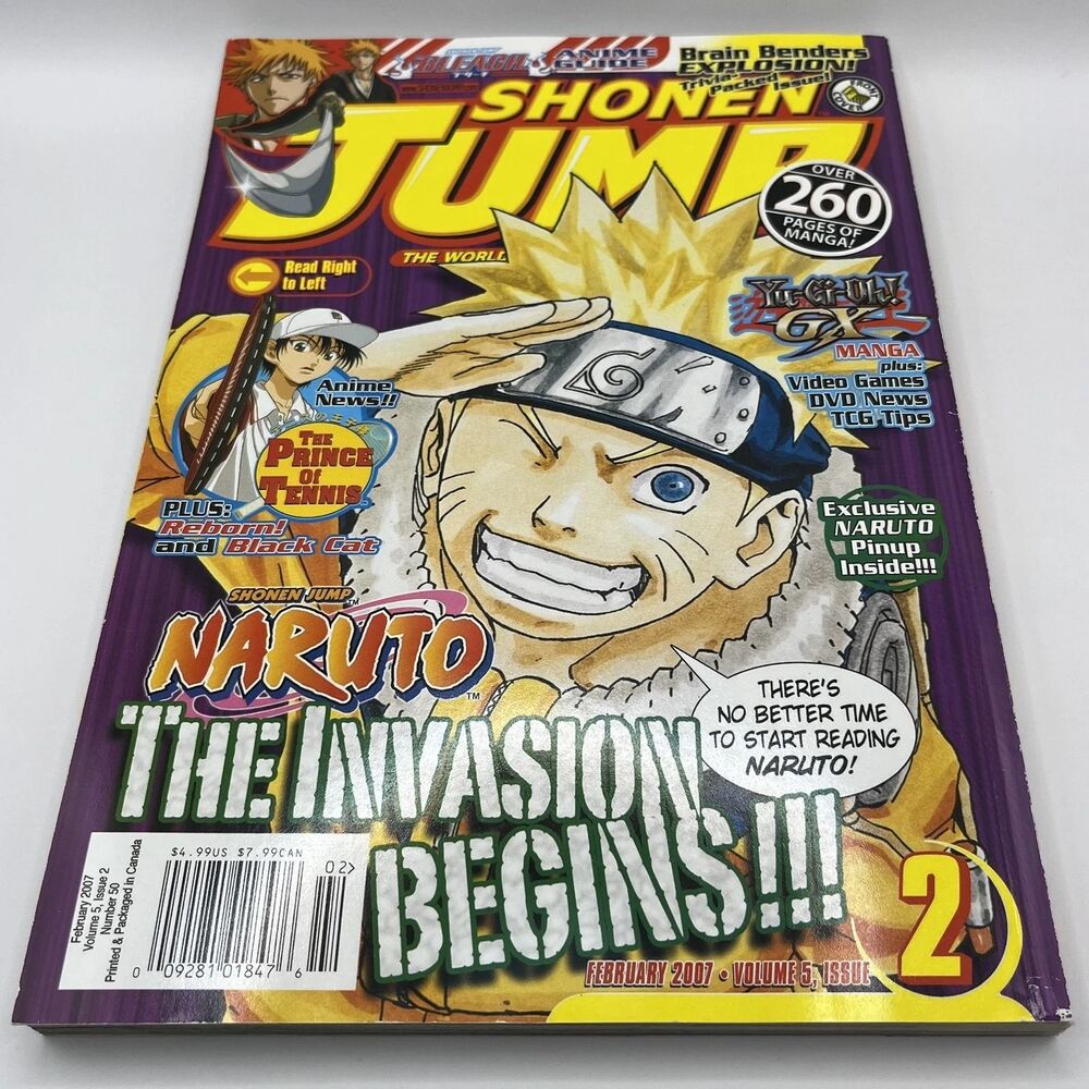 Shonen Jump February 2007 Volume 5 Issue 2 Number 50 w/ Naruto Mini Pinup Poster